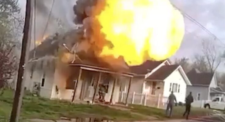 WATCH: Dramatic moment first responders save firefighter after explosion WATCH: Dramatic moment first responders save firefighter after explosion